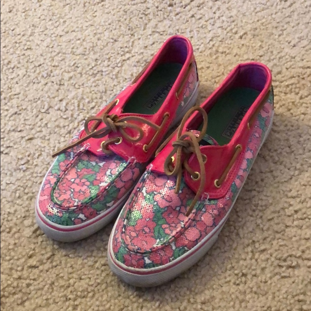 Floral sparkly Sperrys